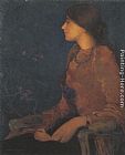 Edmond Francois Aman-Jean Portrait of Thadee Caroline Jacquet painting